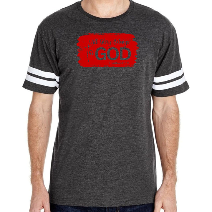 Mens Vintage Sport T-shirt All Glory Belongs to God - Red