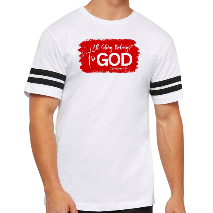 Mens Vintage Sport T-shirt All Glory Belongs to God - Red