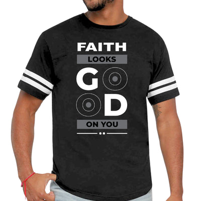 Mens Vintage Sport T-shirt Faith Looks Good On You - Mens | T-Shirts | Vintage