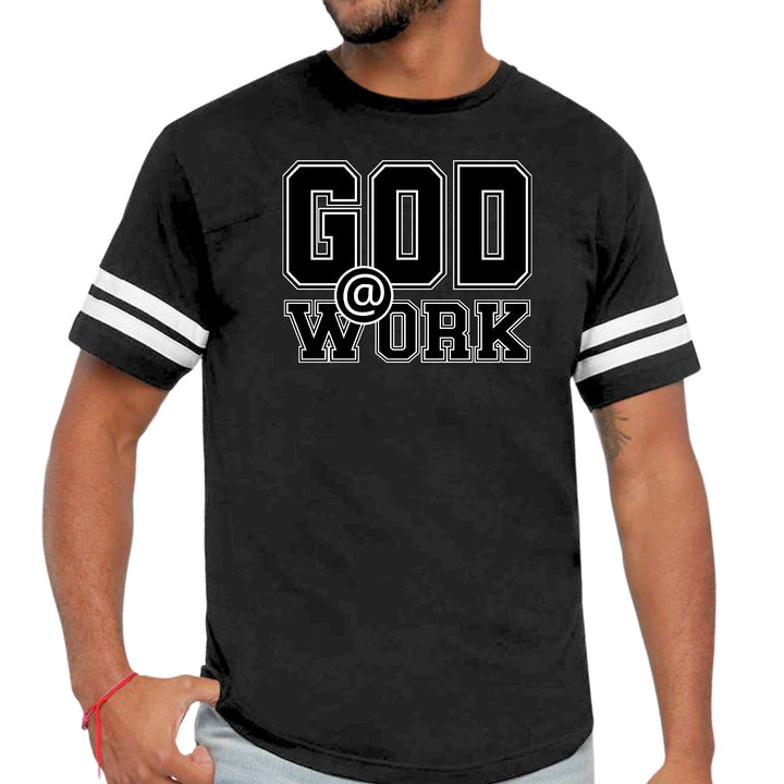 Mens Vintage Sport T-shirt God @ Work Print - Mens/T-Shirts/Vintage Sport