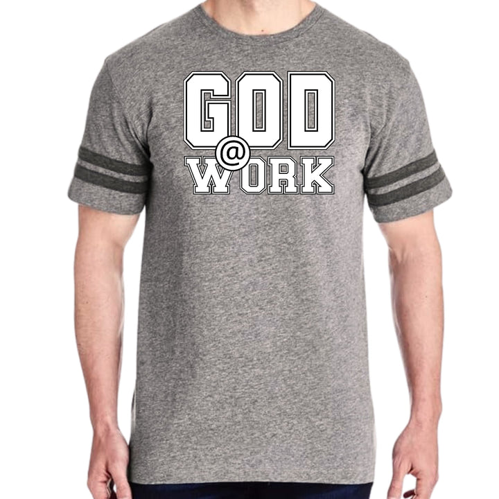 Mens Vintage Sport T-shirt God @ Work Print - Mens/T-Shirts/Vintage Sport