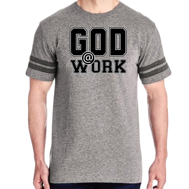 Mens Vintage Sport T-shirt God @ Work Print - Mens/T-Shirts/Vintage Sport