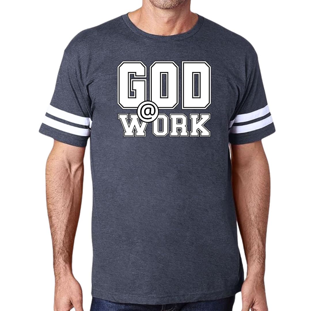Mens Vintage Sport T-shirt God @ Work Print - Mens/T-Shirts/Vintage Sport