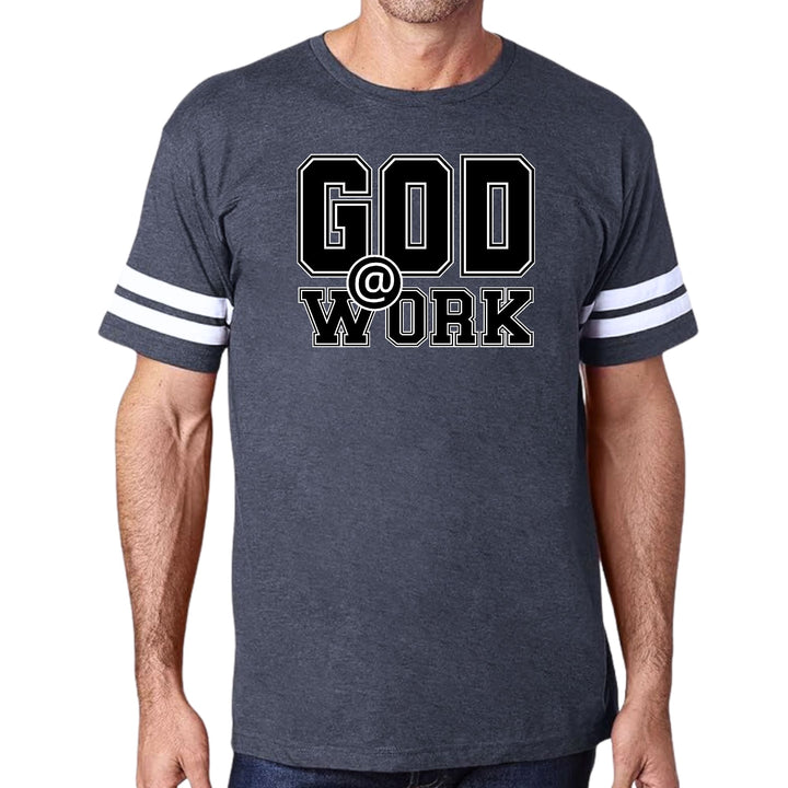 Mens Vintage Sport T-shirt God @ Work Print - Mens/T-Shirts/Vintage Sport