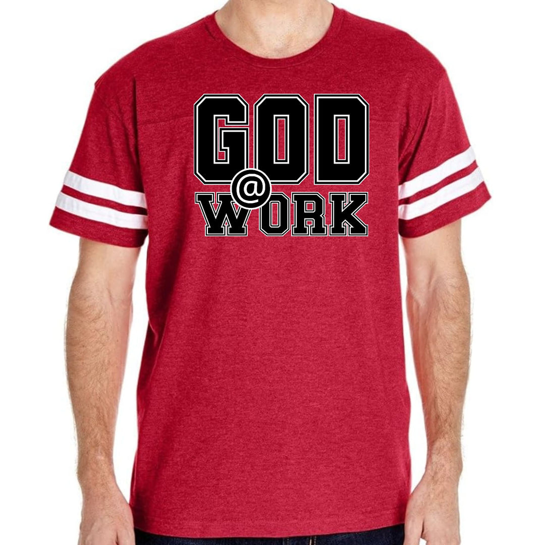 Mens Vintage Sport T-shirt God @ Work Print - Mens/T-Shirts/Vintage Sport