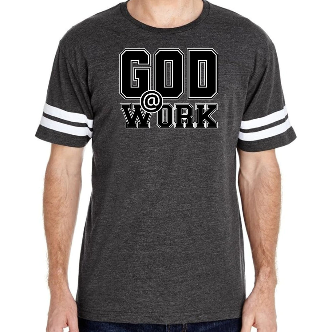 Mens Vintage Sport T-shirt God @ Work Print - Mens/T-Shirts/Vintage Sport