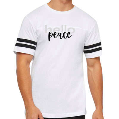 Mens Vintage Sport T-shirt Hello Peace Motivational Peaceful