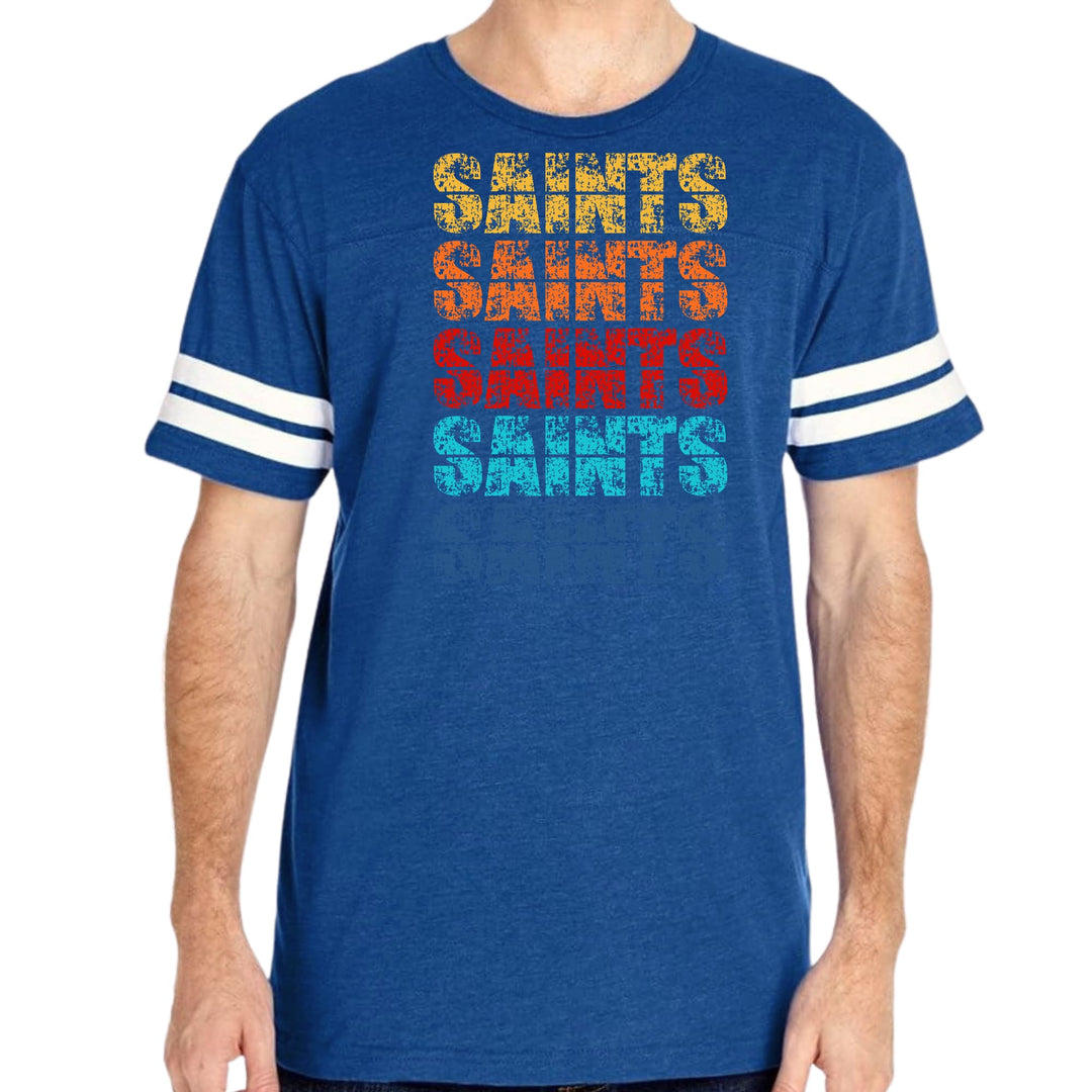 Mens Vintage Sport T-shirt Saints Colorful Art Illustration - Mens | T-Shirts