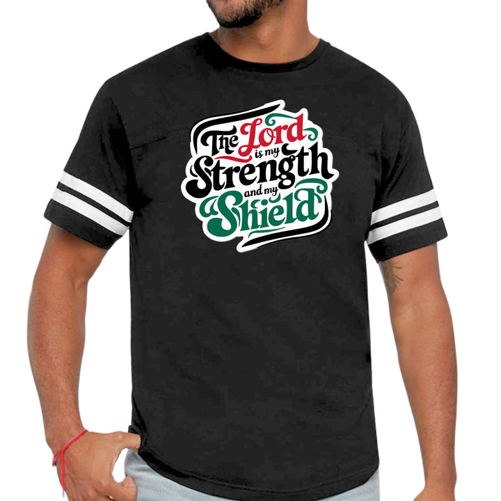 Mens Vintage Sport T-shirt The Lord Is My Strength And My Shield - Mens