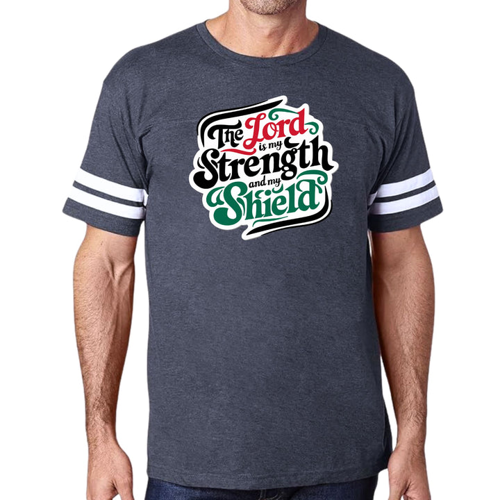 Mens Vintage Sport T-shirt The Lord Is My Strength And My Shield - Mens