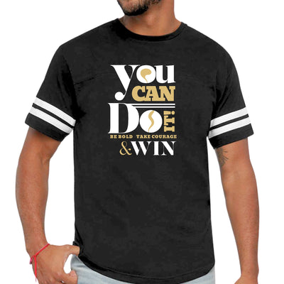 Mens Vintage Sport T-shirt You Can Do It - Be Bold Take Courage Win - Mens