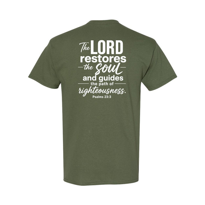 Graphic T-Shirt Inspirational Apparel inspired by Biblical Scripture Psalm 23:3