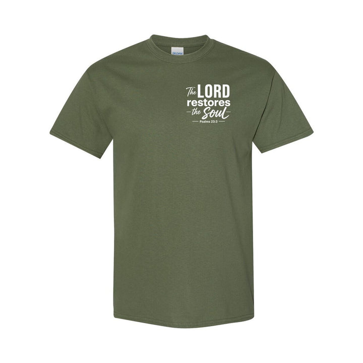 Graphic T-Shirt Inspirational Apparel inspired by Biblical Scripture Psalm 23:3