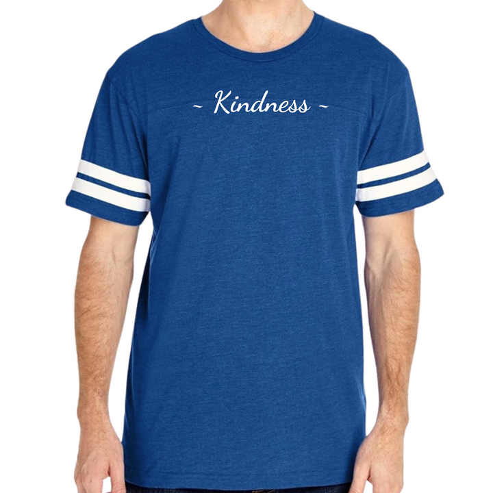 Mens Vintage Sport Graphic T-shirt Kindness White Print - Royal Blue