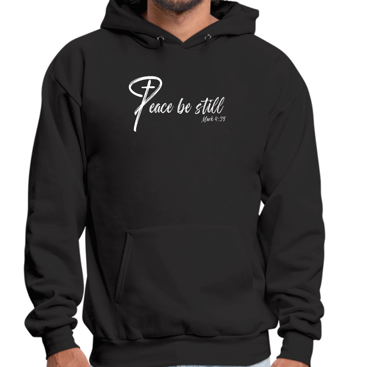 Mens Graphic Hoodie Peace Be Still - Black