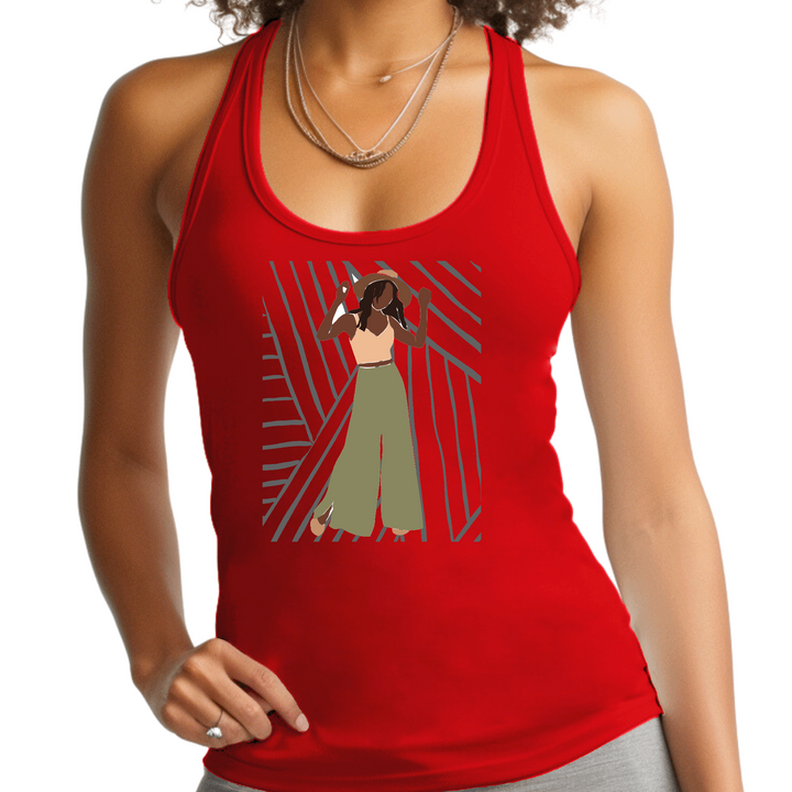 Womens Fitness Tank Top Graphic T-Shirt, Say It Soul, Its Her Groove - Red