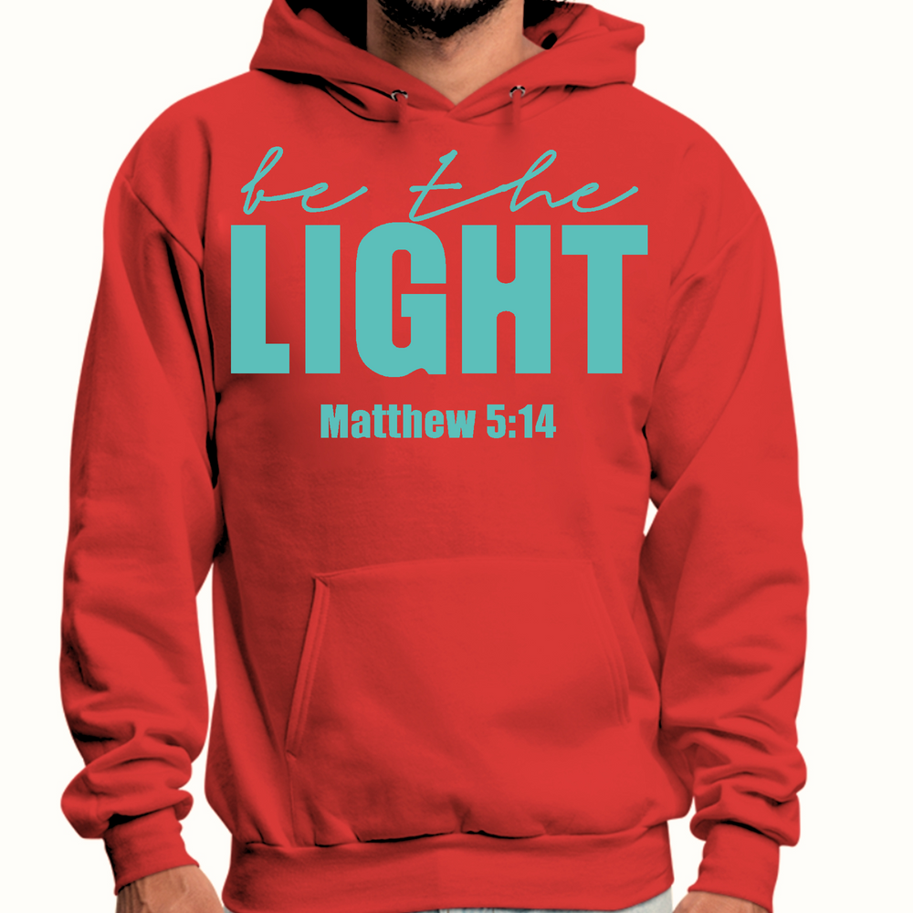 Mens Graphic Hoodie Be The Light Print - Red
