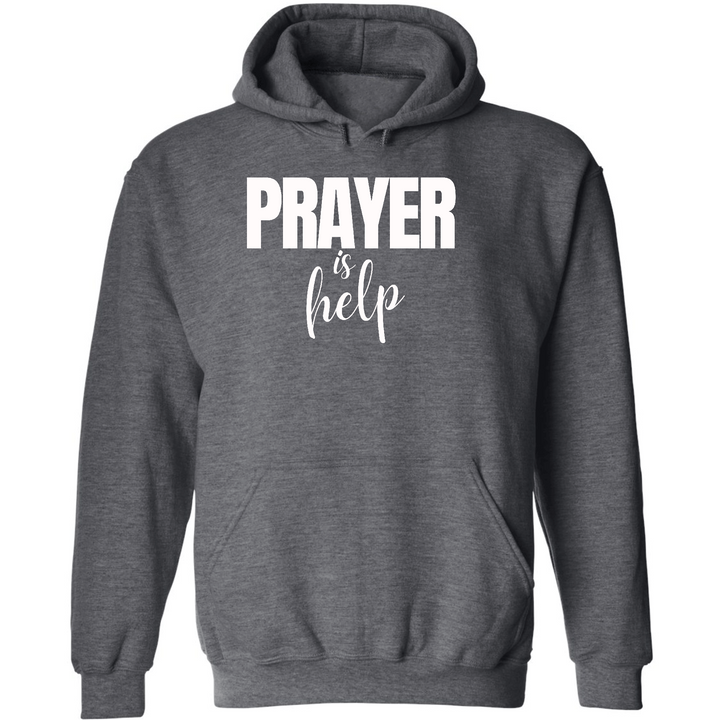 Mens Graphic Hoodie Say It Soul - Prayer Is Help, Inspirational - Dark Grey Heather