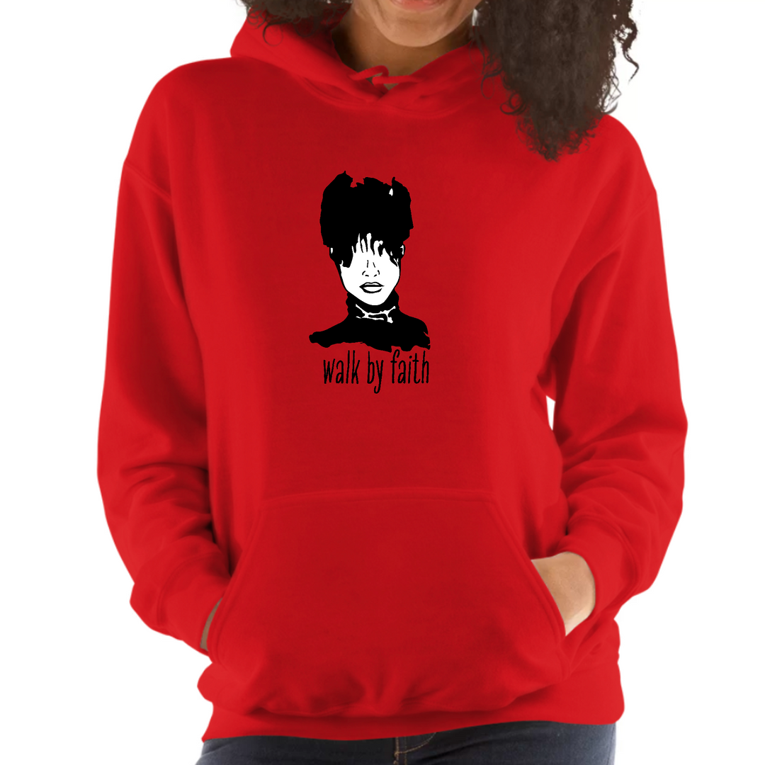 Womens Hoodie, Say It Soul, Walk By Faith - Red