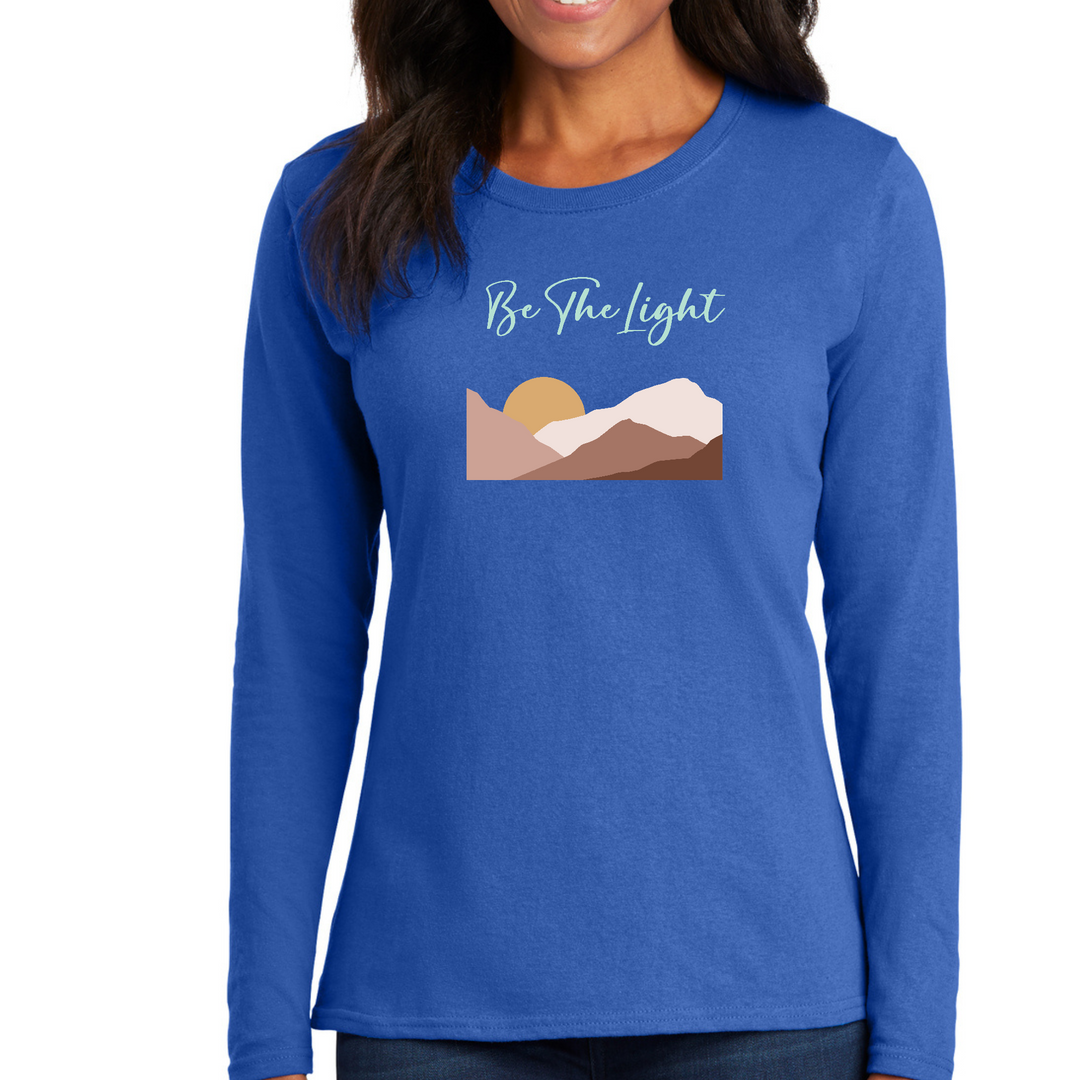 Womens Long Sleeve Graphic T-Shirt, Say It Soul, Be The Light - Royal Blue