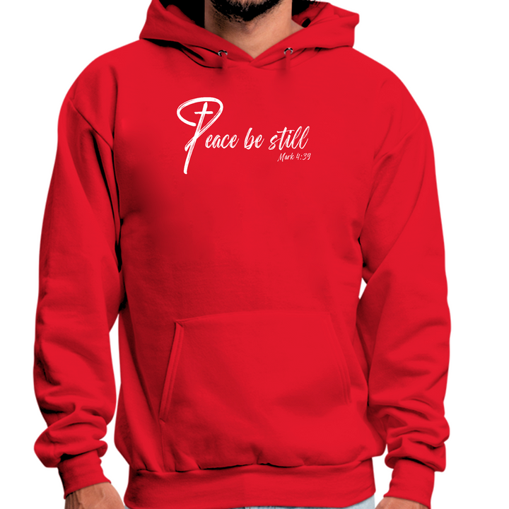 Mens Graphic Hoodie Peace Be Still - Red