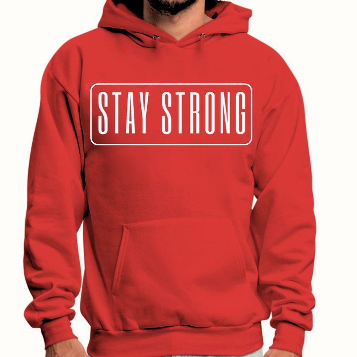 Mens Graphic Hoodie Stay Strong Print - Red