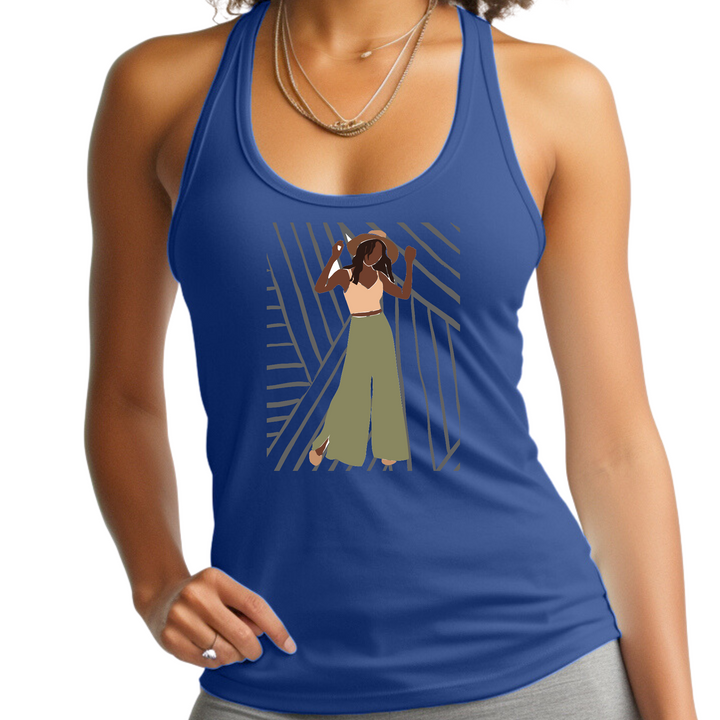 Womens Fitness Tank Top Graphic T-Shirt, Say It Soul, Its Her Groove - Royal Blue