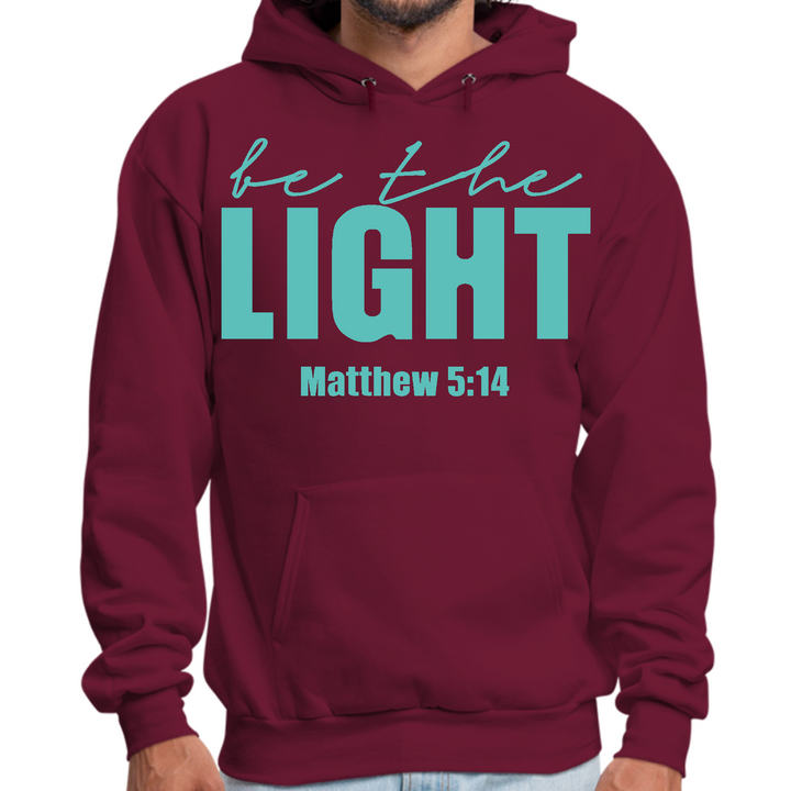 Mens Graphic Hoodie Be The Light Print - Maroon