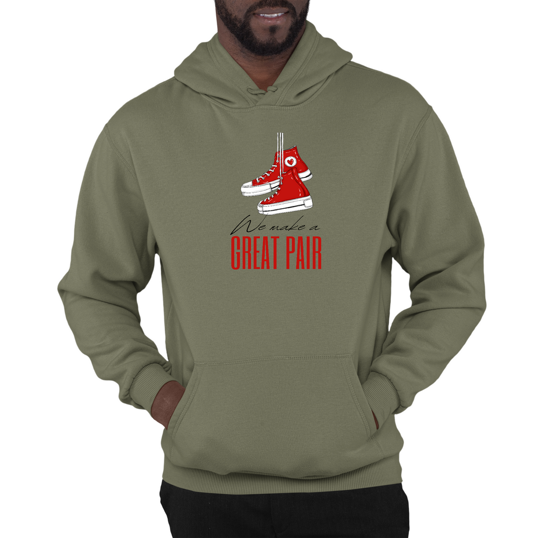 Mens Graphic Hoodie Say It Soul, We Make A Great Pair - Military Green