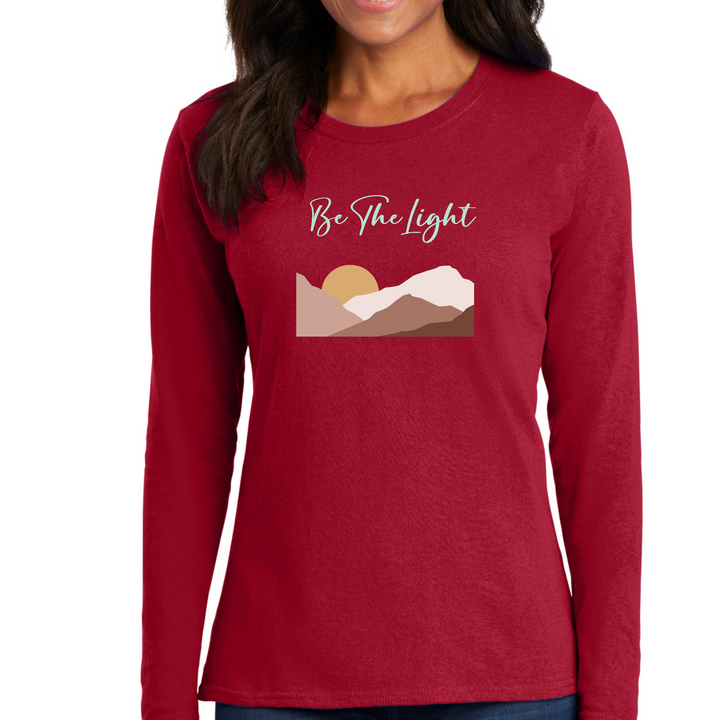 Womens Long Sleeve Graphic T-Shirt, Say It Soul, Be The Light - Red