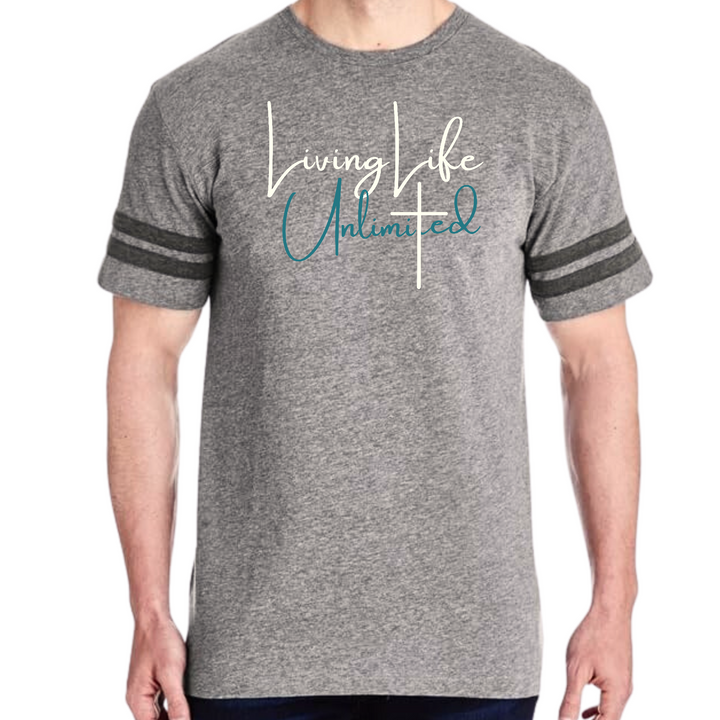 Mens Vintage Sport Graphic T-Shirt Living Life Unlimited - Grey Heather