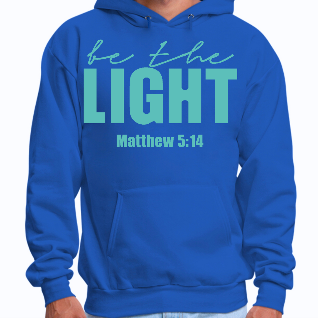 Mens Graphic Hoodie Be The Light Print - Royal Blue