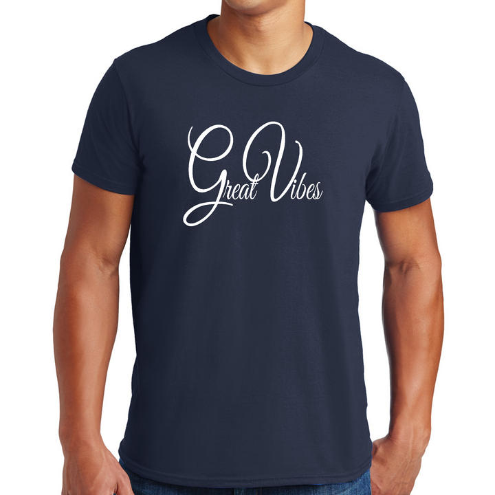 Mens Graphic T-Shirt Great Vibes - Navy