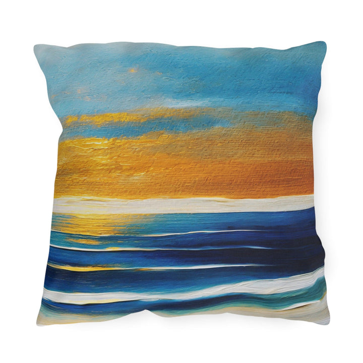 Decorative Indoor/outdoor Pillow Blue Ocean Golden Sunset - Decorative | Throw