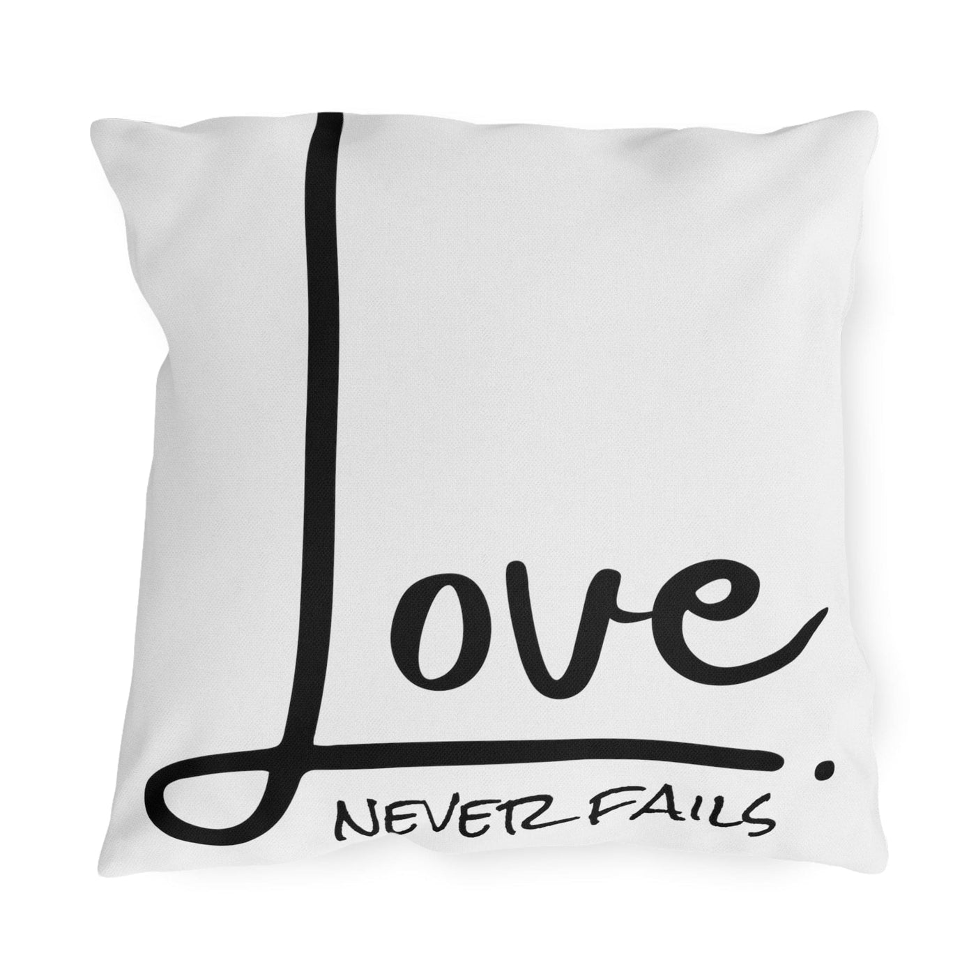 Outdoor Throw Pillow Love Never Fails - Home Decor