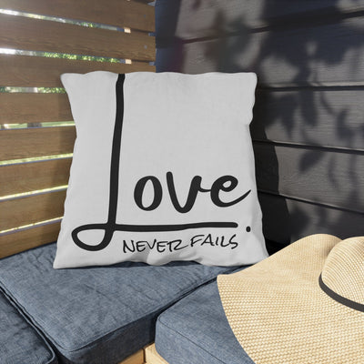 Outdoor Throw Pillow Love Never Fails - Home Decor