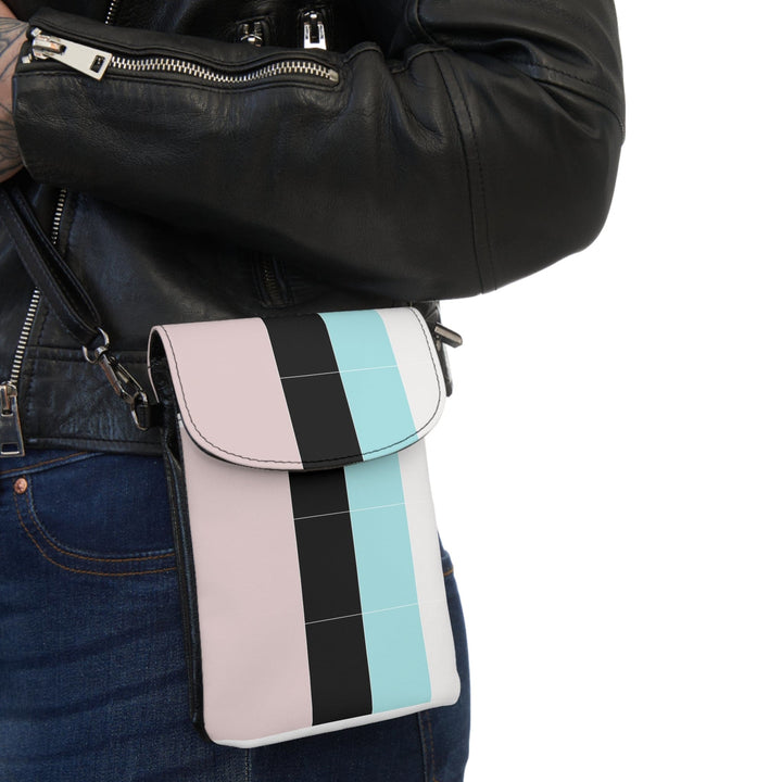 Pastel Colorblock Pink/black/blue Crossbody Cell Phone Wallet Purse