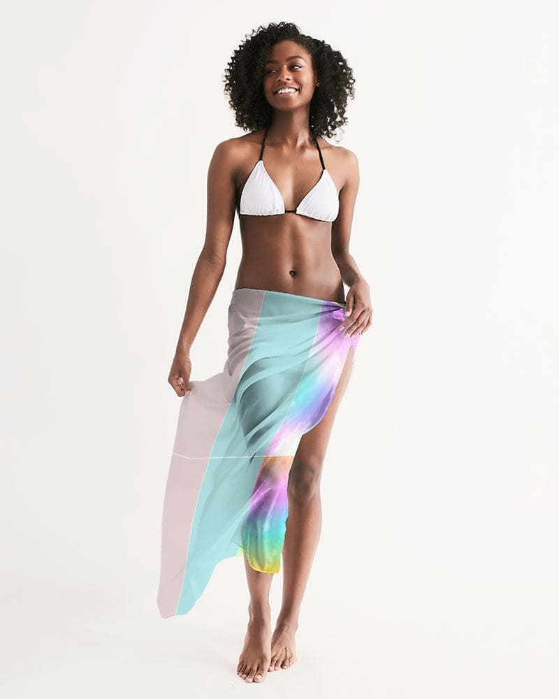 Pastel Horizon Swim Cover Up Sarong - Womens | Oversized Scarf | Sarong Swim