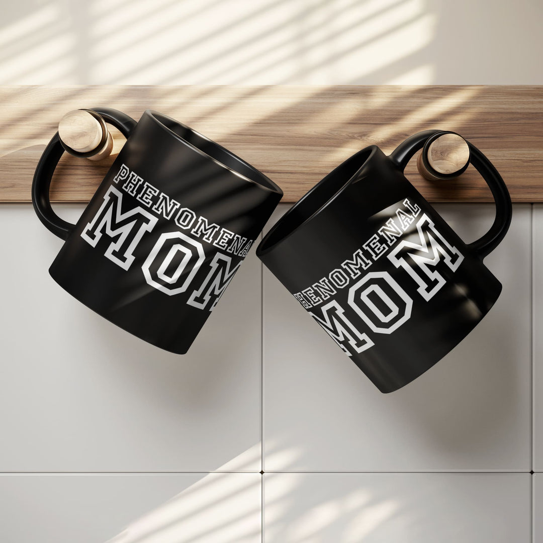 Phenomenal Mom - Black Ceramic Mug 11oz - Coffee Mugs