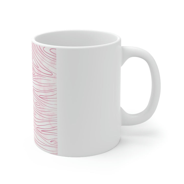 Pink Line Art Sketch Print Printify / Decor / Ceramic Mug 11oz - Aop