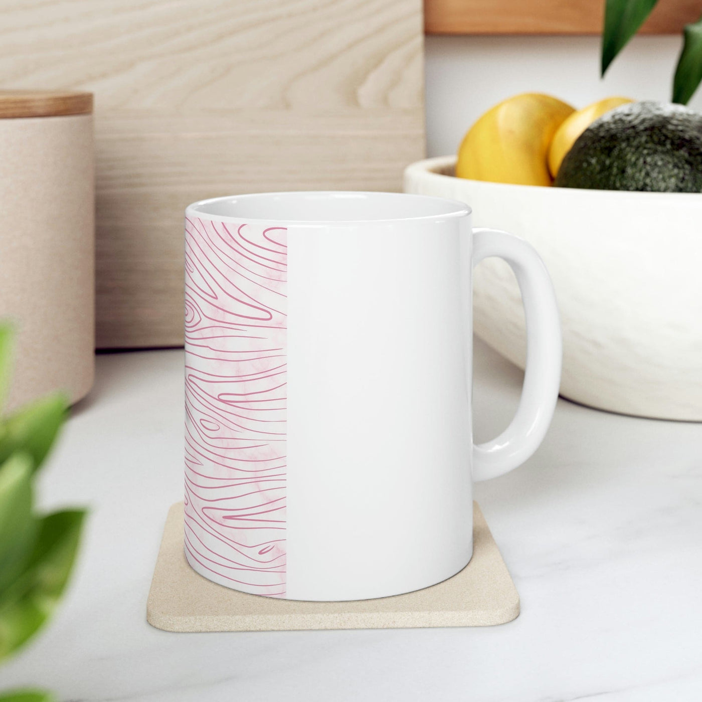 Pink Line Art Sketch Print Printify / Decor / Ceramic Mug 11oz - Aop