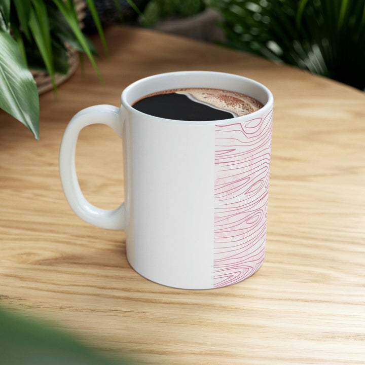 Pink Line Art Sketch Print Printify / Decor / Ceramic Mug 11oz - Aop