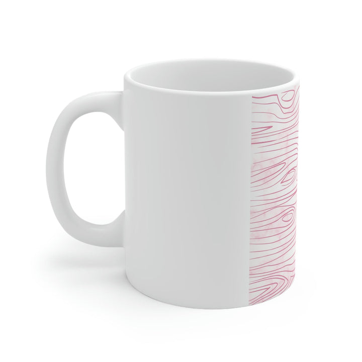 Pink Line Art Sketch Print Printify / Decor / Ceramic Mug 11oz - Aop