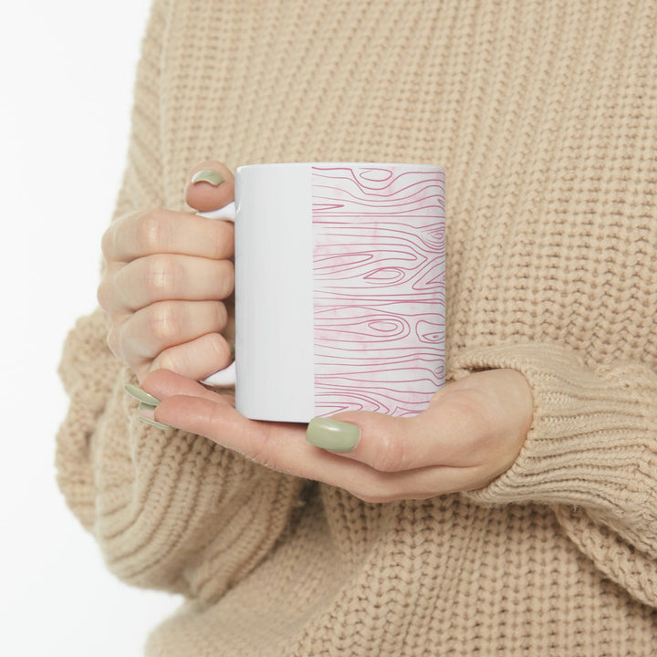 Pink Line Art Sketch Print Printify / Decor / Ceramic Mug 11oz - Aop