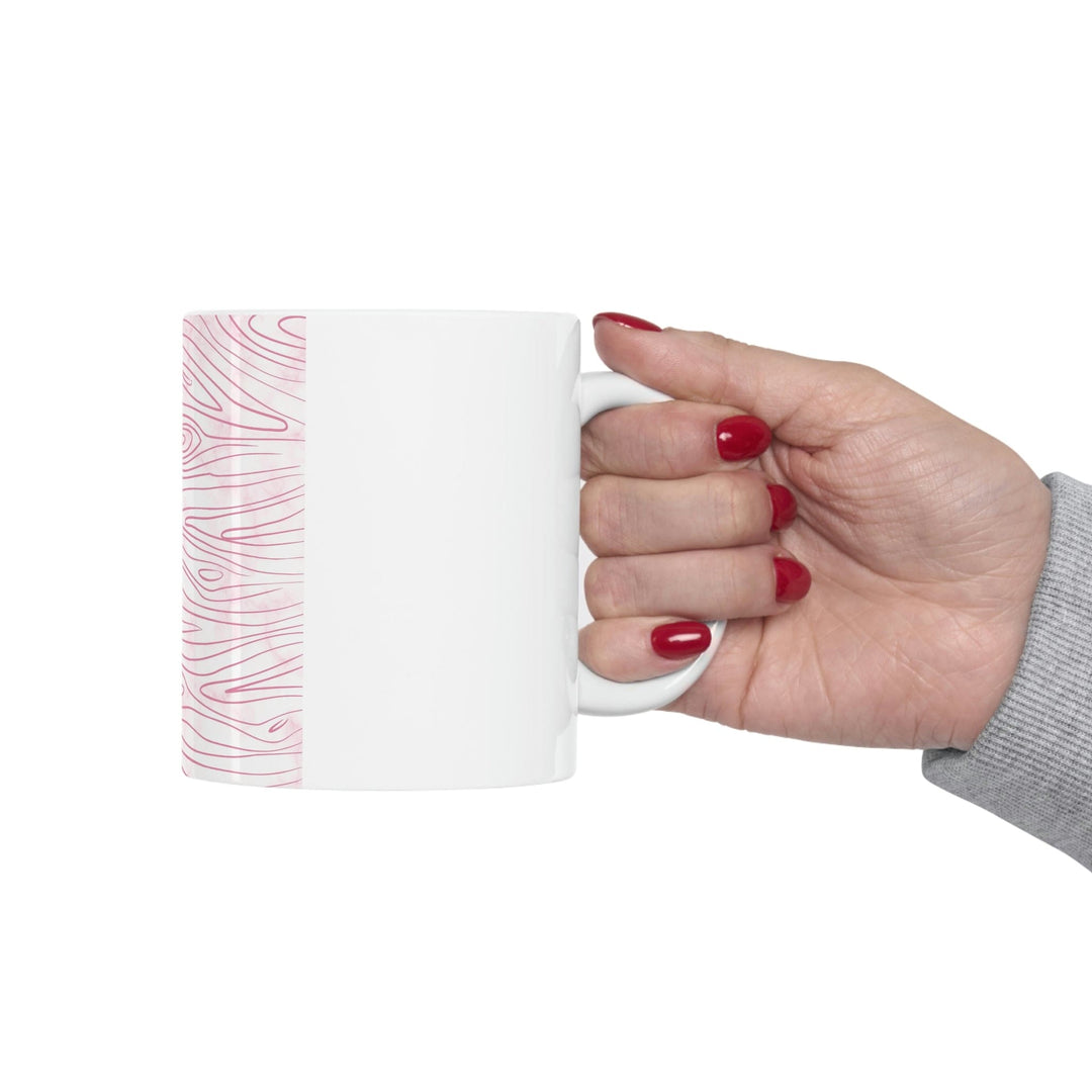 Pink Line Art Sketch Print Printify / Decor / Ceramic Mug 11oz - Aop