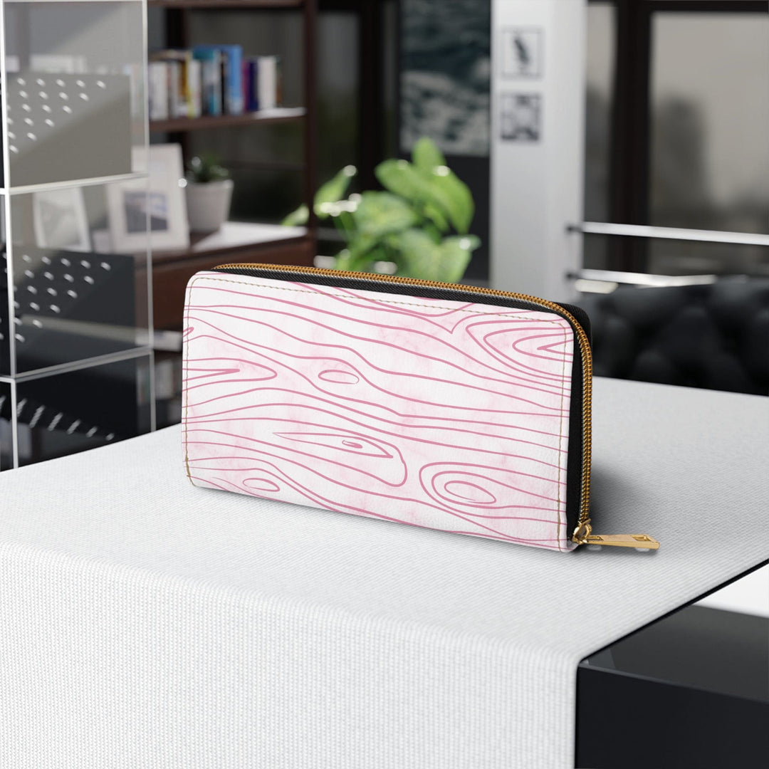 Pink Line Art Sketch Print Womens Zipper Wallet Clutch Purse - Bags | Zipper