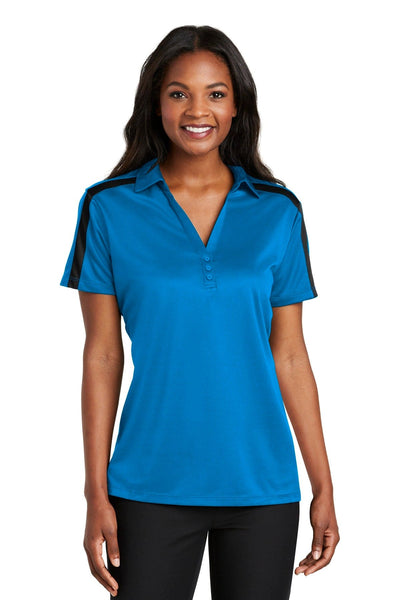 Port Authority Ladies Silk Touch’ Performance Colorblock Stripe Polo. L547