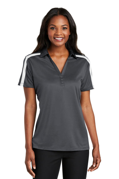 Port Authority Ladies Silk Touch’ Performance Colorblock Stripe Polo. L547