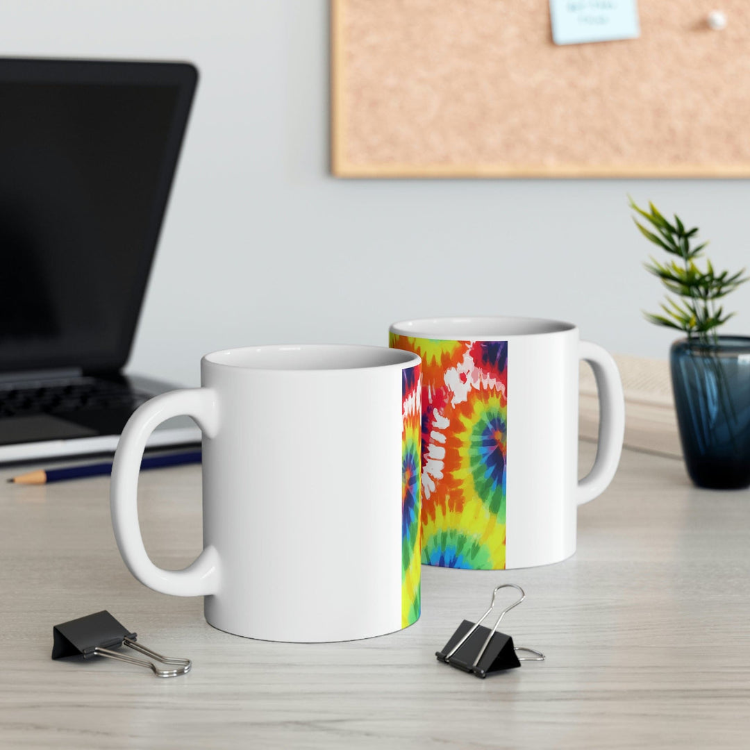 Psychedelic Rainbow Tie Dye Printify / Decor / Ceramic Mug 11oz - Aop