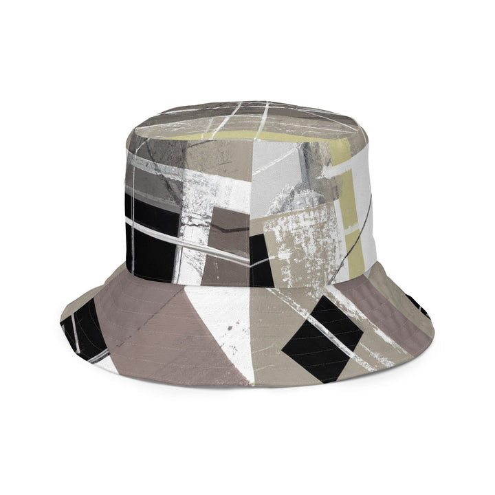 Reversible Bucket Hat Abstract Brown Geometric Shapes - Unisex | Bucket Hats